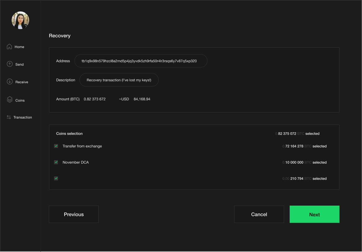 a recovery transaction