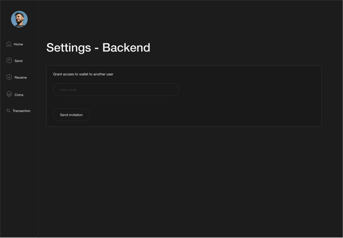showing the invitation screen in Liana
