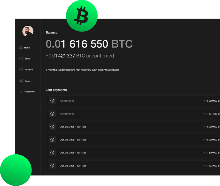 an image of the home screen of the wallet