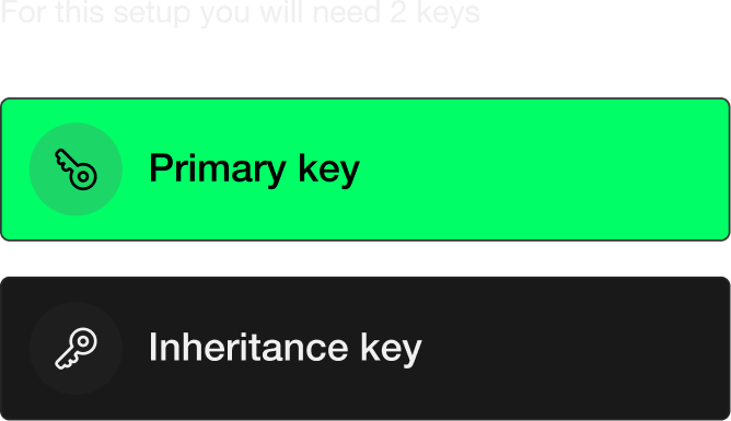 a choice between primary and inheritance key